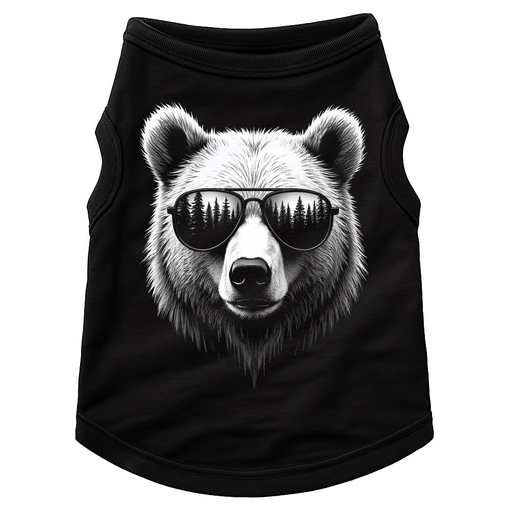 Funny Bear In Sunglasses Bears Doggie Tank