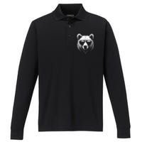 Funny Bear In Sunglasses Bears Performance Long Sleeve Polo