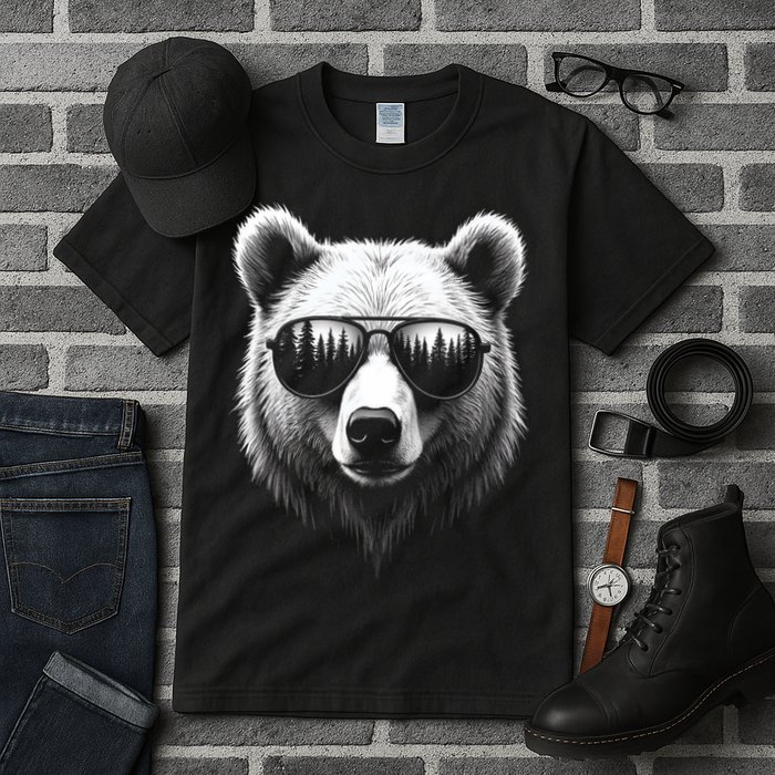 Funny Bear In Sunglasses Bears Tall T-Shirt