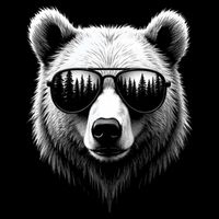 Funny Bear In Sunglasses Bears Tall T-Shirt