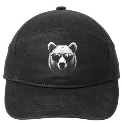 Funny Bear In Sunglasses Bears 7-Panel Snapback Hat