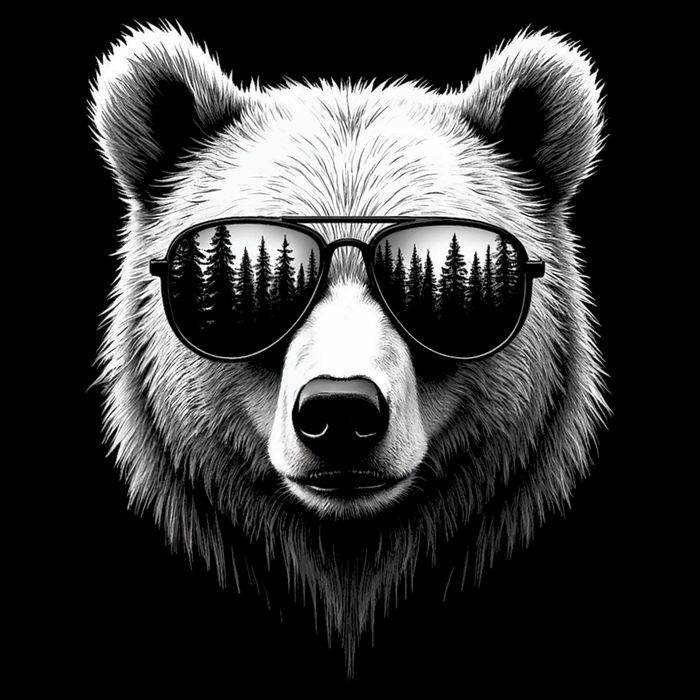 Funny Bear In Sunglasses Bears Bucket Hat