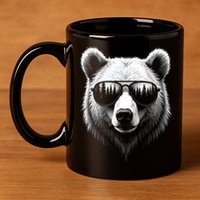 Funny Bear In Sunglasses Bears 11oz C Handle Ceramic Mug