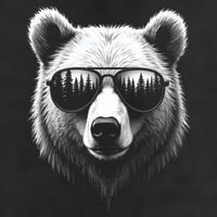 Funny Bear In Sunglasses Bears 11oz C Handle Ceramic Mug