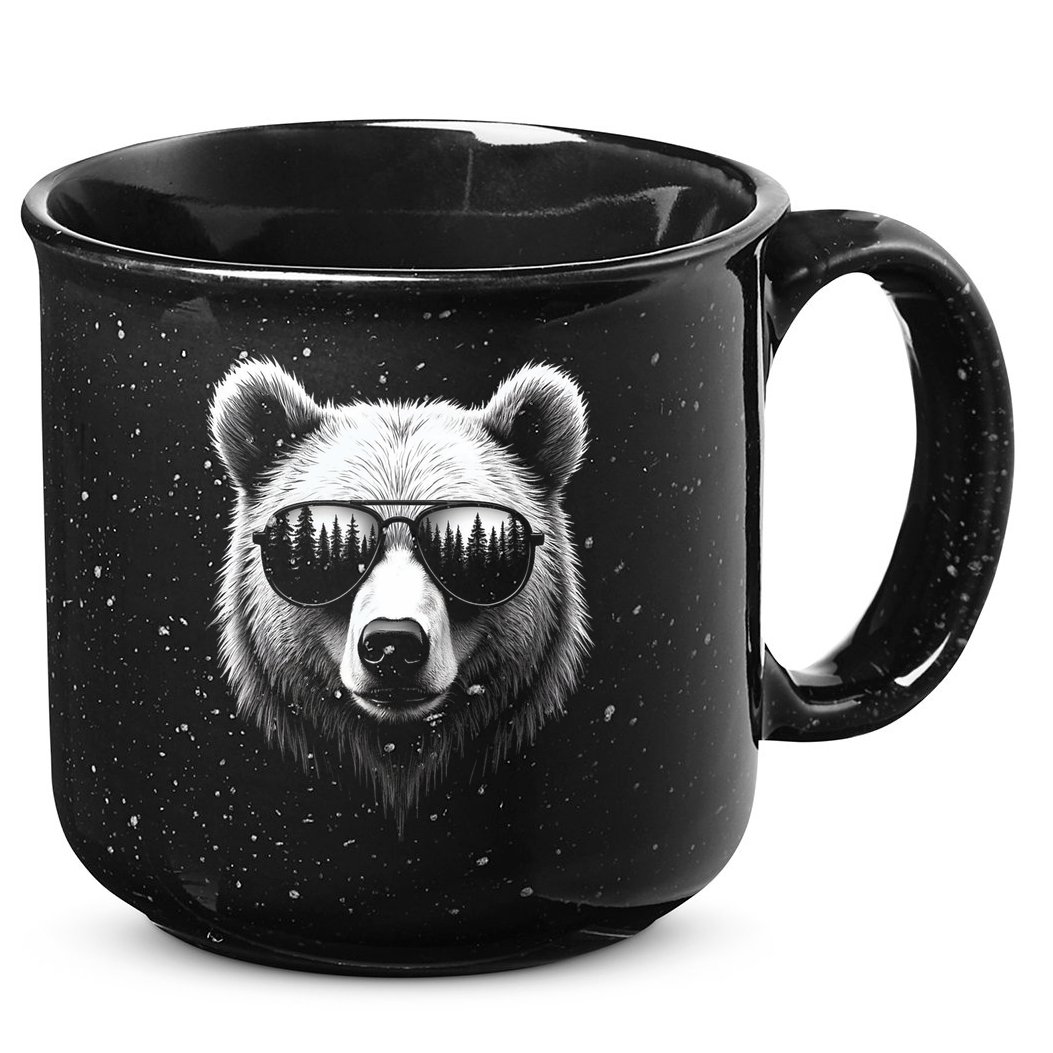 Funny Bear In Sunglasses Bears 15oz Campfire Ceramic Mug