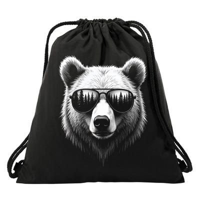 Funny Bear In Sunglasses Bears Drawstring Bag