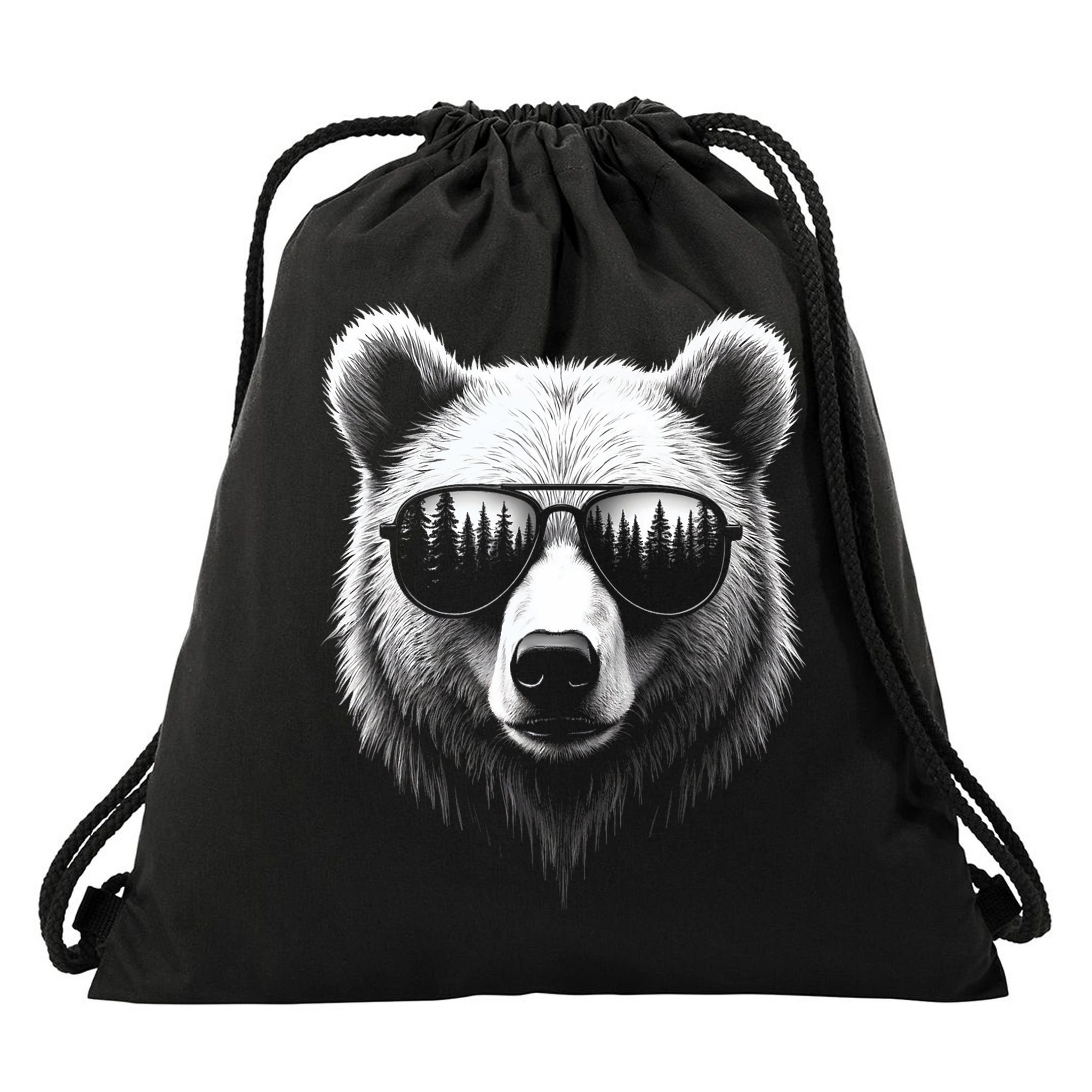 Funny Bear In Sunglasses Bears Drawstring Bag