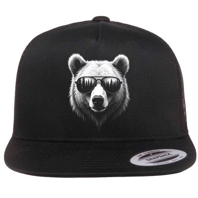 Funny Bear In Sunglasses Bears Flatbill Hat