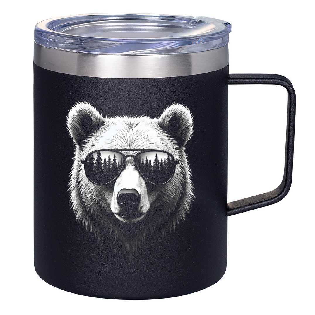 Funny Bear In Sunglasses Bears 12oz Stainless Steel Coffee Mug