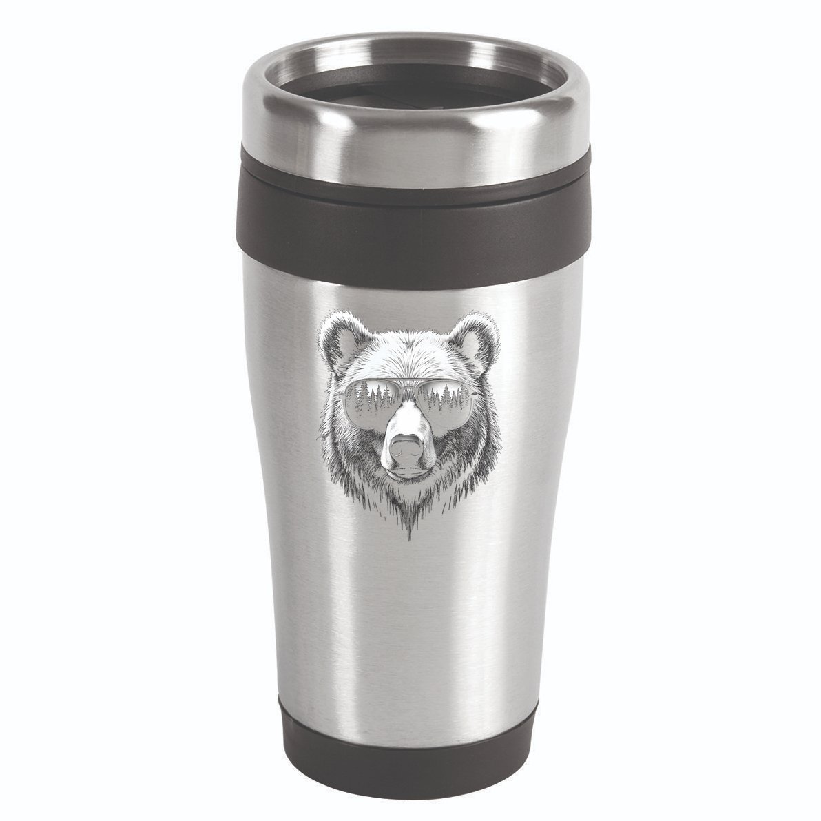 Funny Bear In Sunglasses Bears 16oz Travel Tumbler