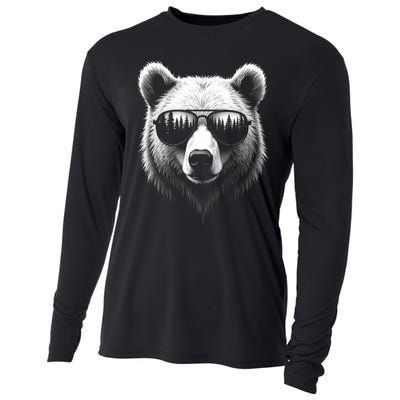 Funny Bear In Sunglasses Bears Cooling Performance Long Sleeve Crew