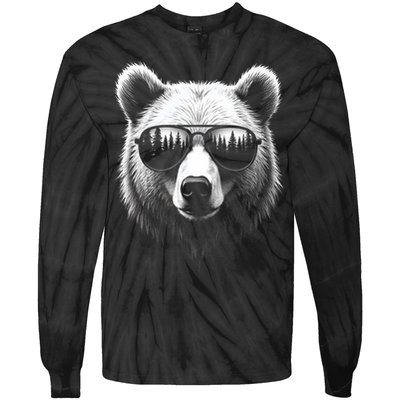 Funny Bear In Sunglasses Bears Tie-Dye Long Sleeve Shirt