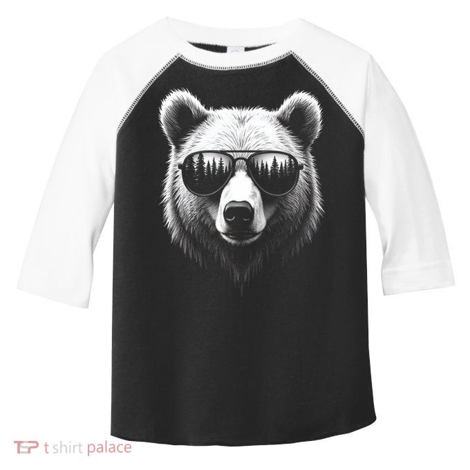 Funny Bear In Sunglasses Bears Toddler Fine Jersey T-Shirt