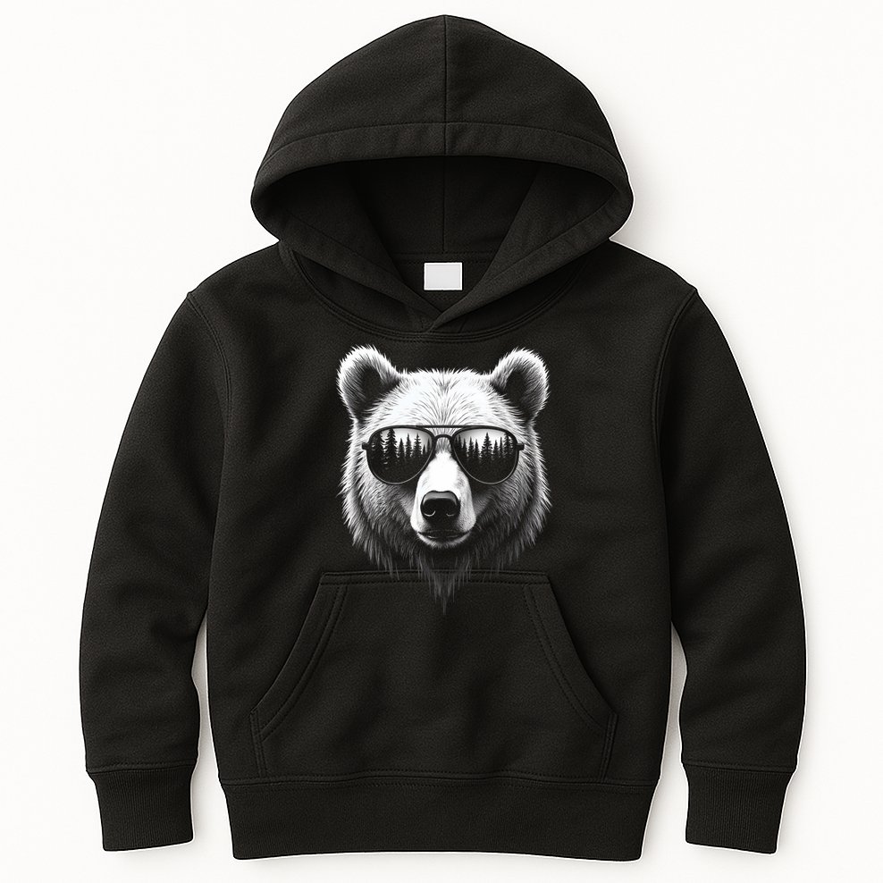 Funny Bear In Sunglasses Bears Kids Hoodie