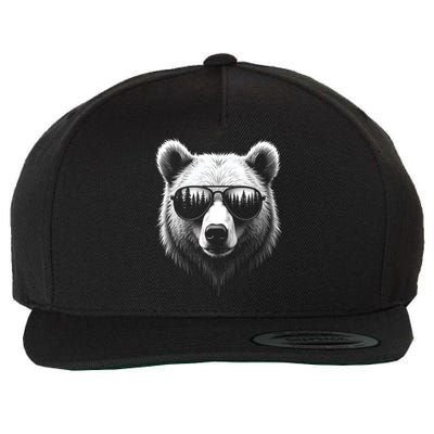 Funny Bear In Sunglasses Bears Wool Snapback Cap