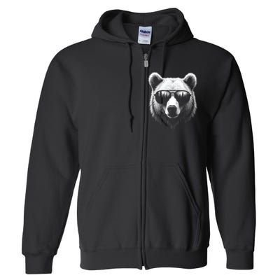 Funny Bear In Sunglasses Bears Full Zip Hoodie