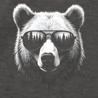 Funny Bear In Sunglasses Bears Vector Backpack