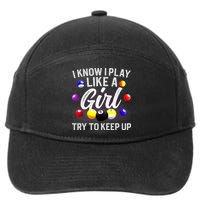 Funny Billiards I Know I Play Like A Girl Pool Billiard Player Gift 7-Panel Snapback Hat