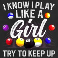 Funny Billiards I Know I Play Like A Girl Pool Billiard Player Gift Golf Towel