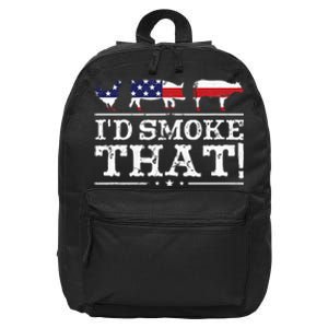 Funny Bbq Id Smoke That Meat Pitmaster 16 in Basic Backpack