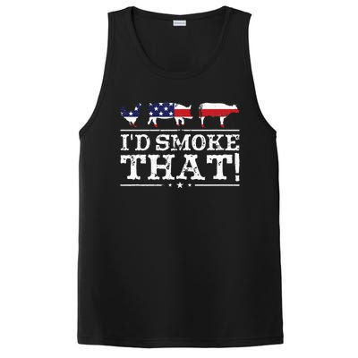 Funny Bbq Id Smoke That Meat Pitmaster PosiCharge Competitor Tank