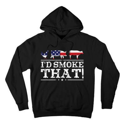 Funny Bbq Id Smoke That Meat Pitmaster Tall Hoodie