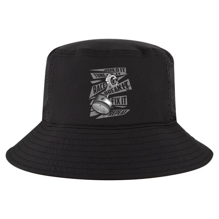Funny Build It Tune It Race It Break It Fix It Repeat Cool Comfort Performance Bucket Hat