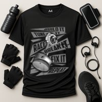 Funny Build It Tune It Race It Break It Fix It Repeat Cooling Performance Crew T-Shirt