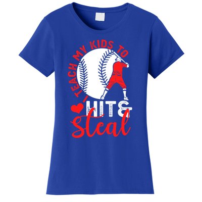 Funny Baseball I Teach To Hit And Steal Baseball Coach Great Gift Women's T-Shirt