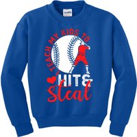 Funny Baseball I Teach To Hit And Steal Baseball Coach Great Gift Kids Sweatshirt