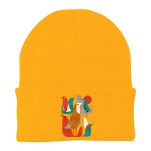 Flock Bird Illustration Knit Cap Winter Beanie