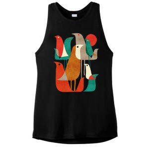 Flock Bird Illustration Ladies PosiCharge Tri-Blend Wicking Tank