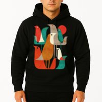 Flock Bird Illustration Hoodie