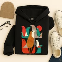 Flock Bird Illustration Hoodie