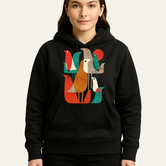 Flock Bird Illustration Hoodie