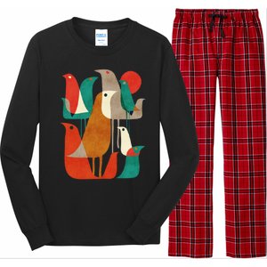 Flock Bird Illustration Long Sleeve Pajama Set