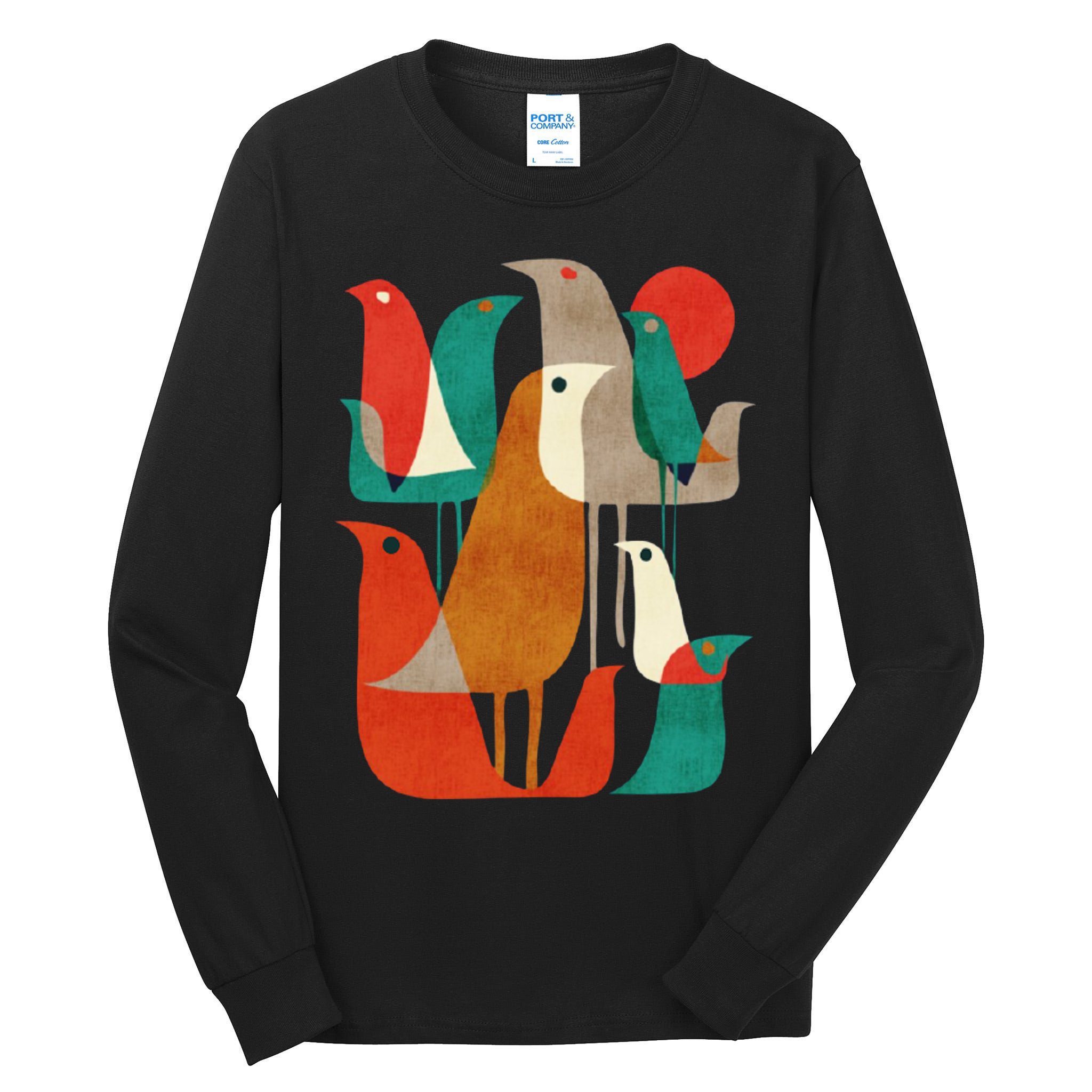 Flock Bird Illustration Tall Long Sleeve T-Shirt