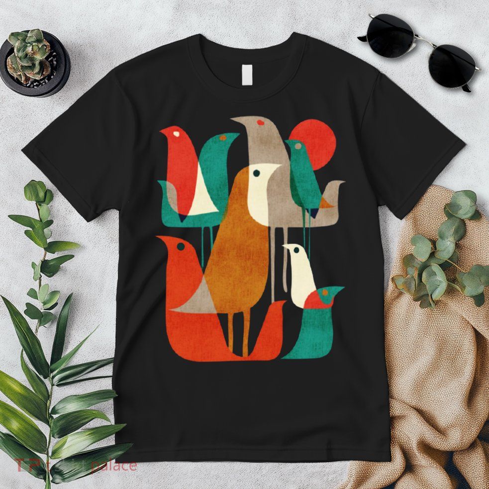Flock Bird Illustration Premium T-Shirt