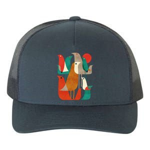 Flock Bird Illustration Yupoong Adult 5-Panel Trucker Hat