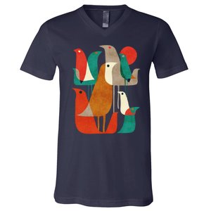 Flock Bird Illustration V-Neck T-Shirt