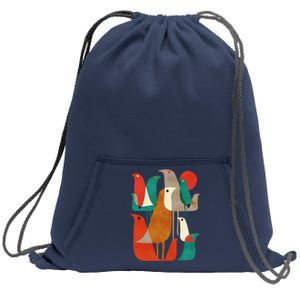 Flock Bird Illustration Sweatshirt Cinch Pack Bag