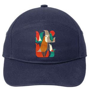 Flock Bird Illustration 7-Panel Snapback Hat