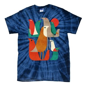 Flock Bird Illustration Tie-Dye T-Shirt