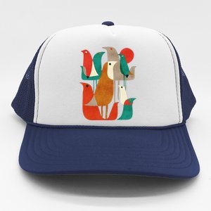 Flock Bird Illustration Trucker Hat