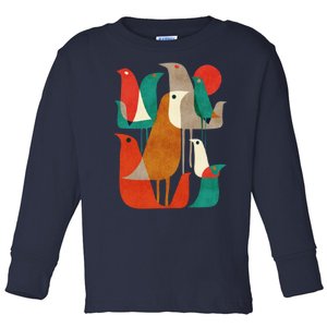 Flock Bird Illustration Toddler Long Sleeve Shirt