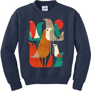 Flock Bird Illustration Kids Sweatshirt