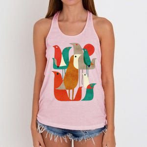 Flock Bird Illustration Women's Knotted Racerback Tank