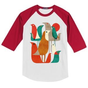 Flock Bird Illustration Kids Colorblock Raglan Jersey