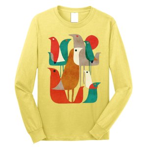 Flock Bird Illustration Long Sleeve Shirt