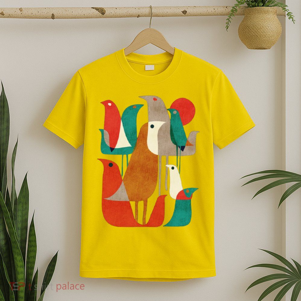 Flock Bird Illustration T-Shirt